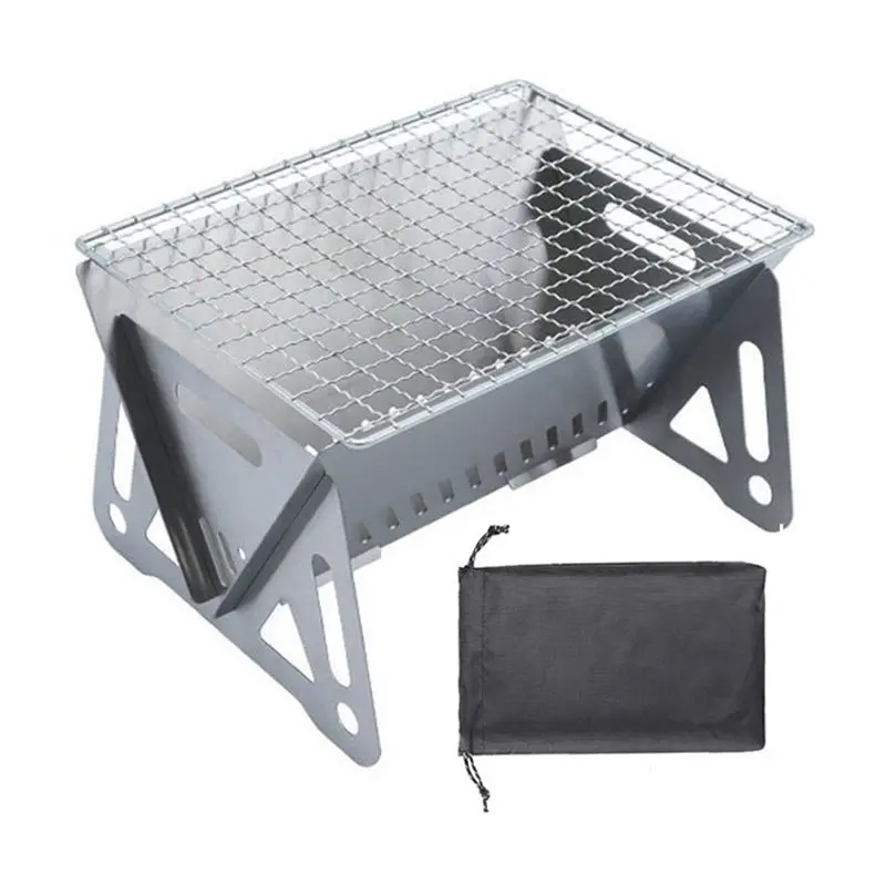 【Big Sale !!】Stainless Steel Portable Mini Barbecue Grill-Charcoal Stove For Outdoor Picnic And Camping
