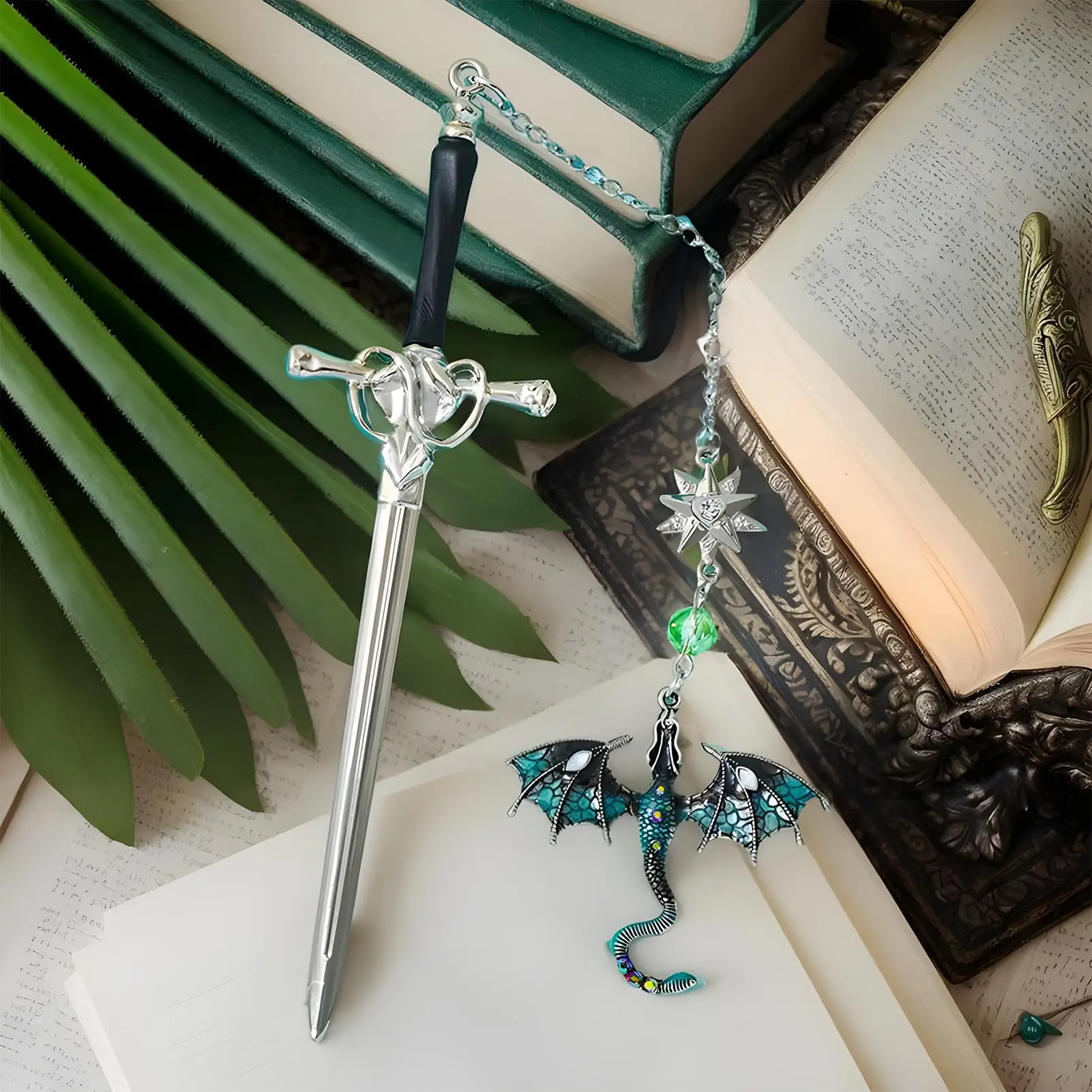 Dragon Bookmark Metal Dragon Bookmark Reading Page Marker With Crystal Pendant Decorative Hair Clip For Home School Women