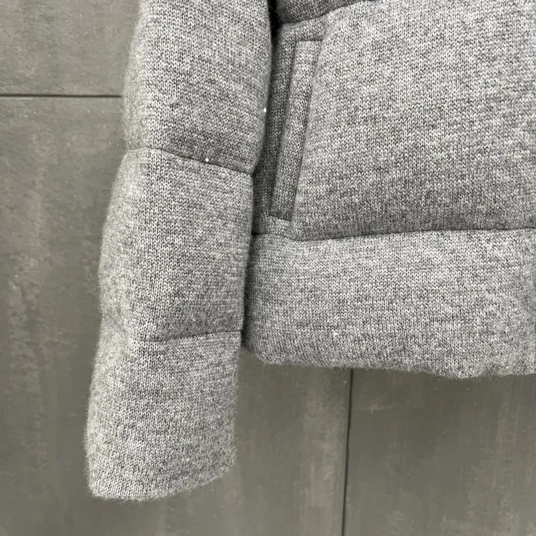 新作秋冬 ブライトスパンコール グースダウンジャケット ステッチニットダウンジャケット レトロスタイル レディース