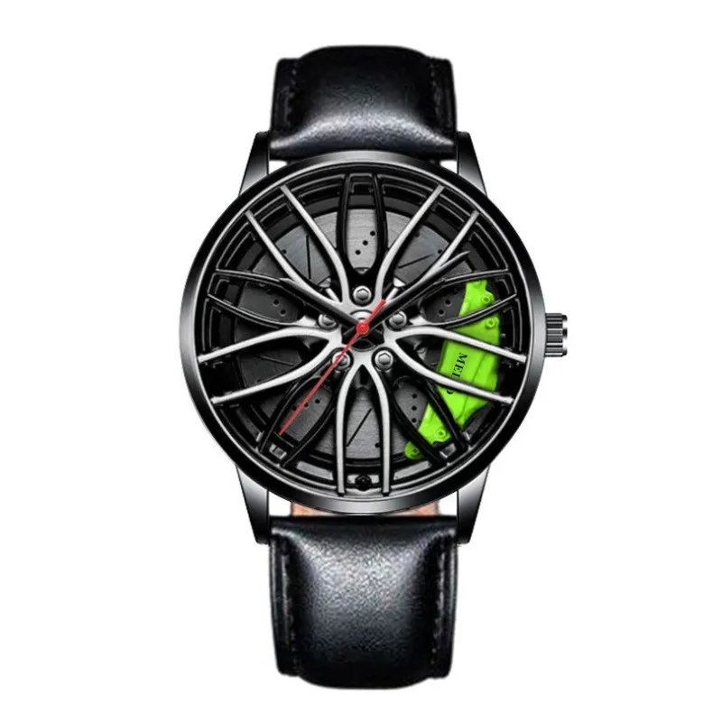 Car Watches For Men,Waterproof Stainless Steel Quartz Wrist Watches Sports Men’S Watche With Car Wheel Rim Hub Design Relogio