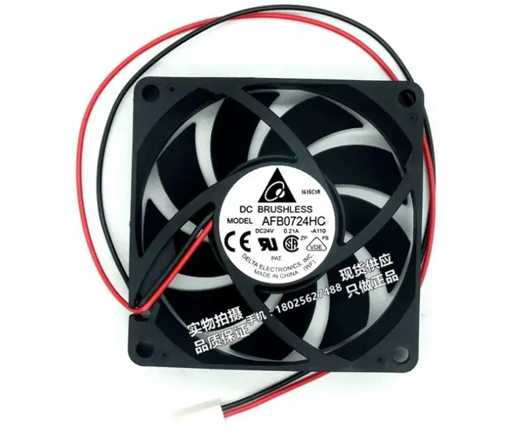 

Delta Electronics AFB0724HC DC 24V 0.21A 70x70x15mm 2-Wire Server Cooling Fan