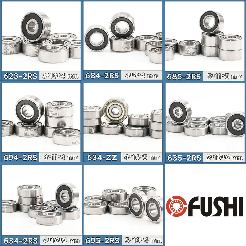 10PCS Bearing 623 634 635 684 685 694 695 Bearing ABEC-3 3x10x4 mm 5x13x4mm Miniature 623-2RS ZZ 695rs Ball Bearings With Logo