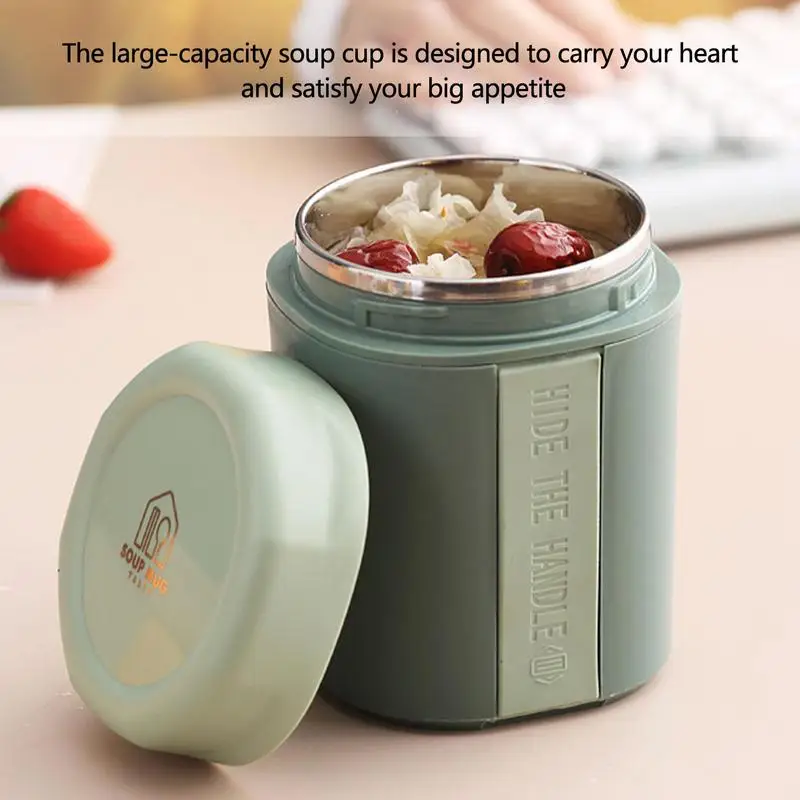 530ml Breakfast Cups Cereal Nut Yogurt Salad Soup Cup Container With Fork Thermal Microwave Food Storage Bento Box Lunch Box