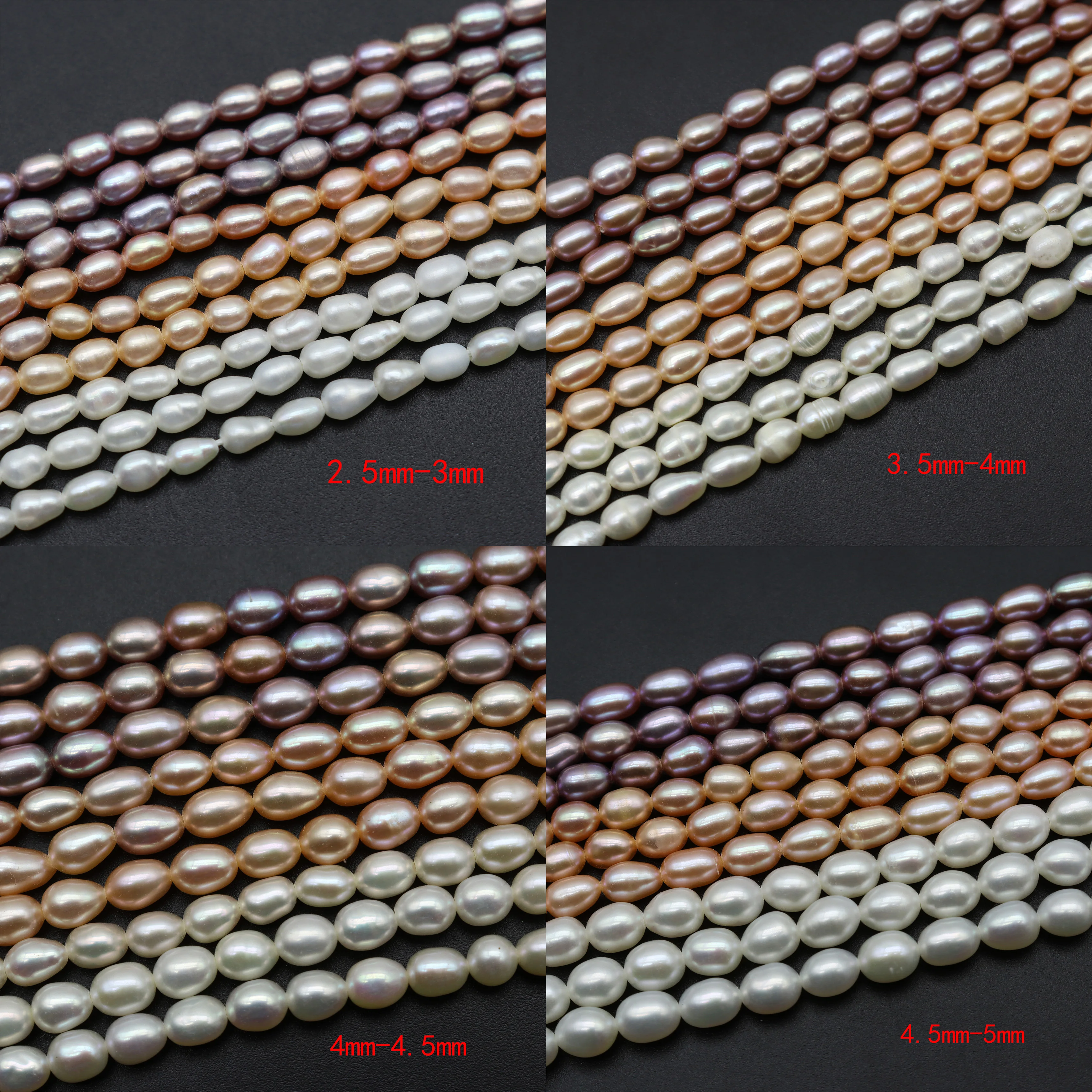 

6-7mm Natural Pearl Loose Bead High-Quality Purple Color Irregular Rice Shape For Jewelry Making DIY Necklace Earrings Handmade