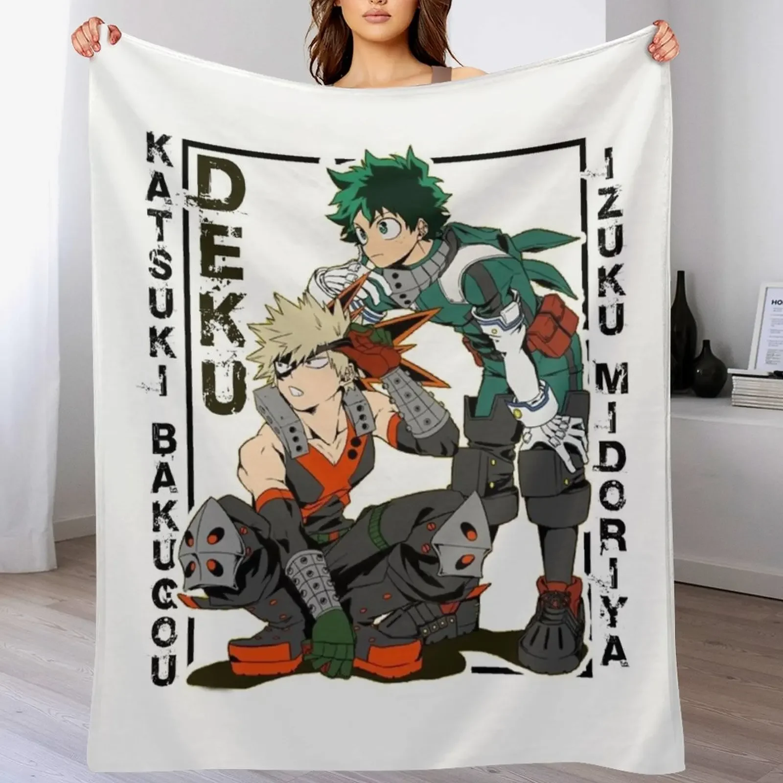 

izuku midoriya & Katsuki Bakugou Throw Blanket Multi Use Warm Blanket for Living Room Bedroom