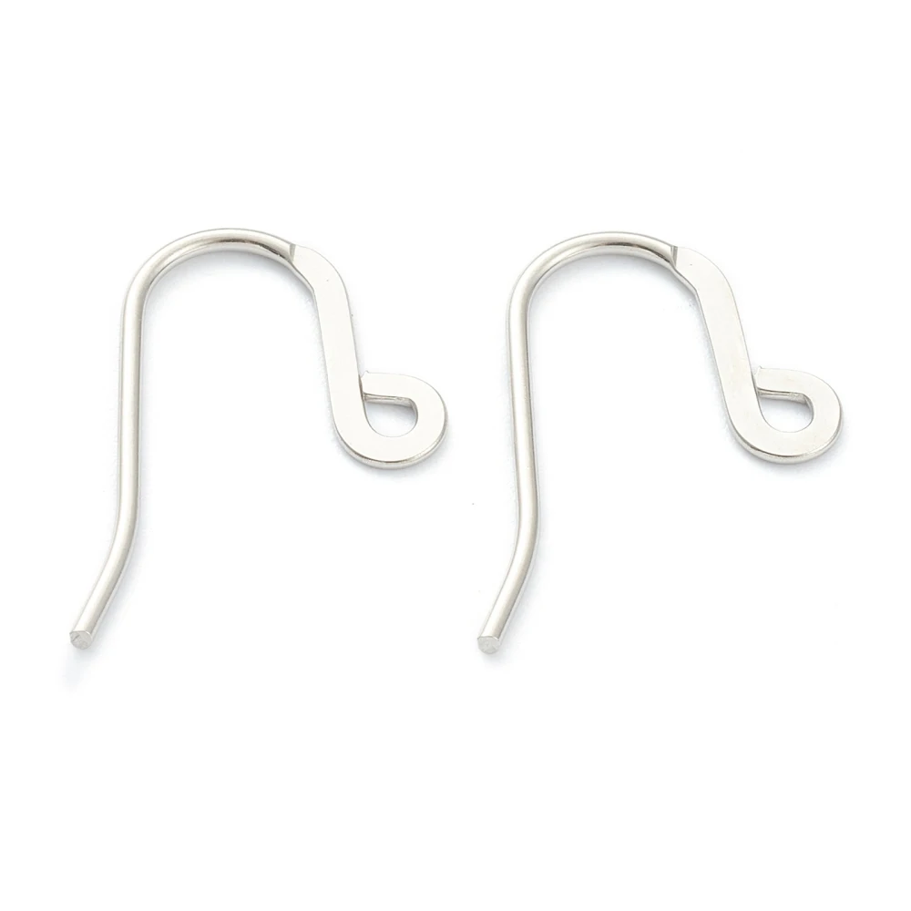 10-200PC 316 Surgical Stainless Steel Earring Hooks Ear Wire with Horizontal Loop Stainless Steel Color  for Jewelry Earrings