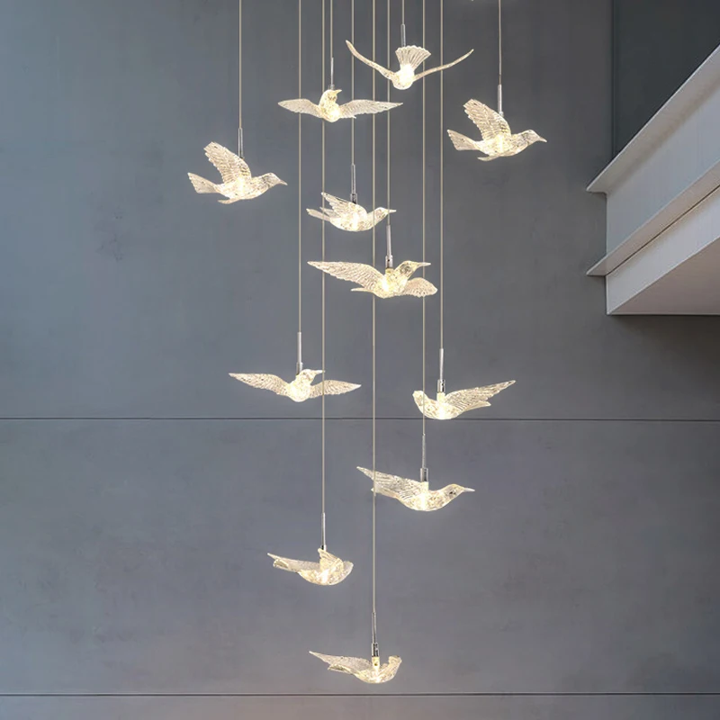 Imagem -03 - Led Bird Pendant Lamp For Home Decoração Iluminação Lâmpada de Suspensão Villa Design Iluminação Loft Sala de Estar Showroom Teto do Apartamento