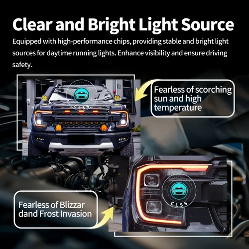 Imagen 2 del producto Módulo DRL ámbar, faro LED de matriz, Chips de luz de circulación diurna para Ford Ranger T9 Raptor Lariat Wildtrak 2023 2024