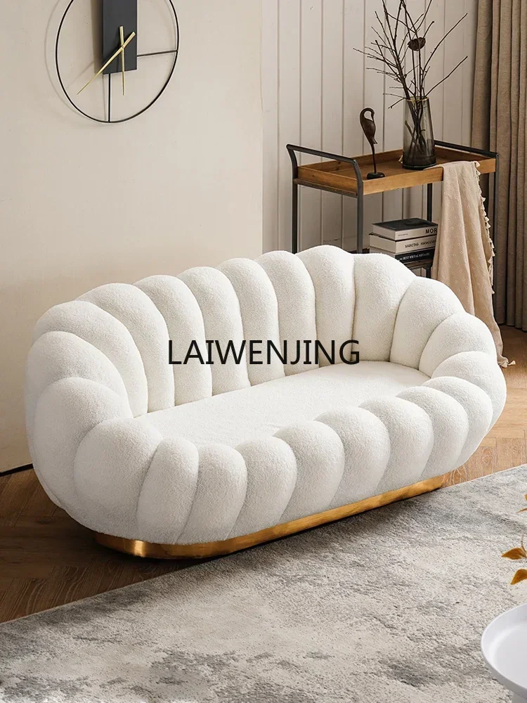 HLZ Lamb wool pumpkin sofa simple and cute rotating lazy sofa