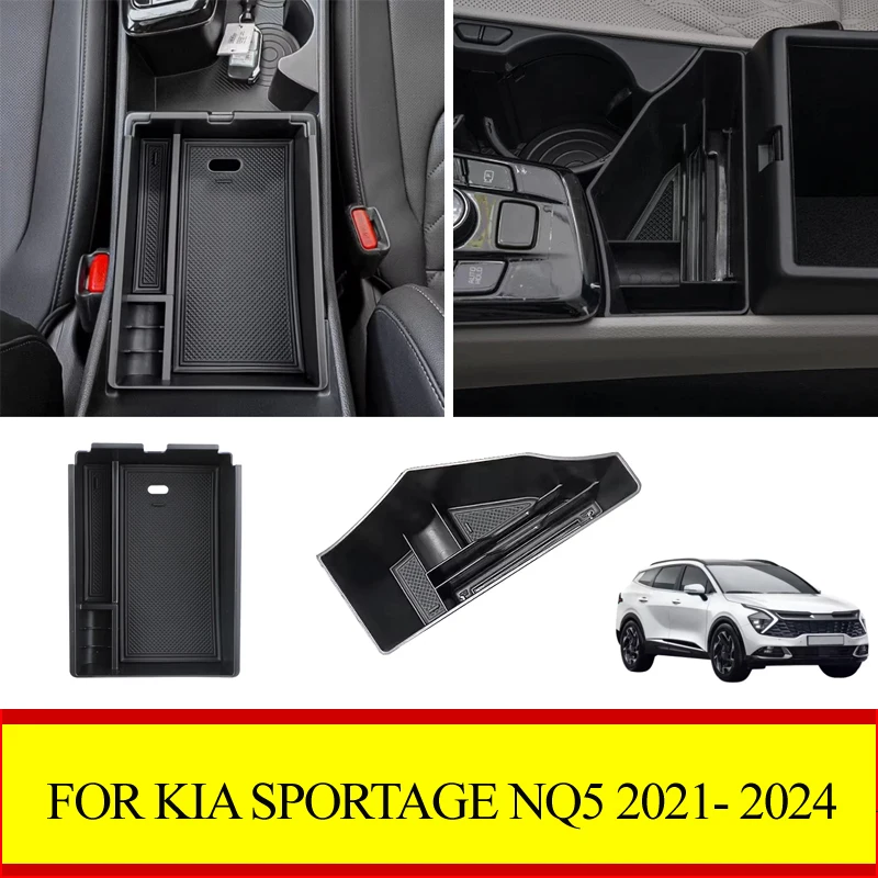 Car Center Control Storage Box Tray for Kia Sportage NQ5 2021 2022 2023 2024 Console Container Holder Organizer Accessories