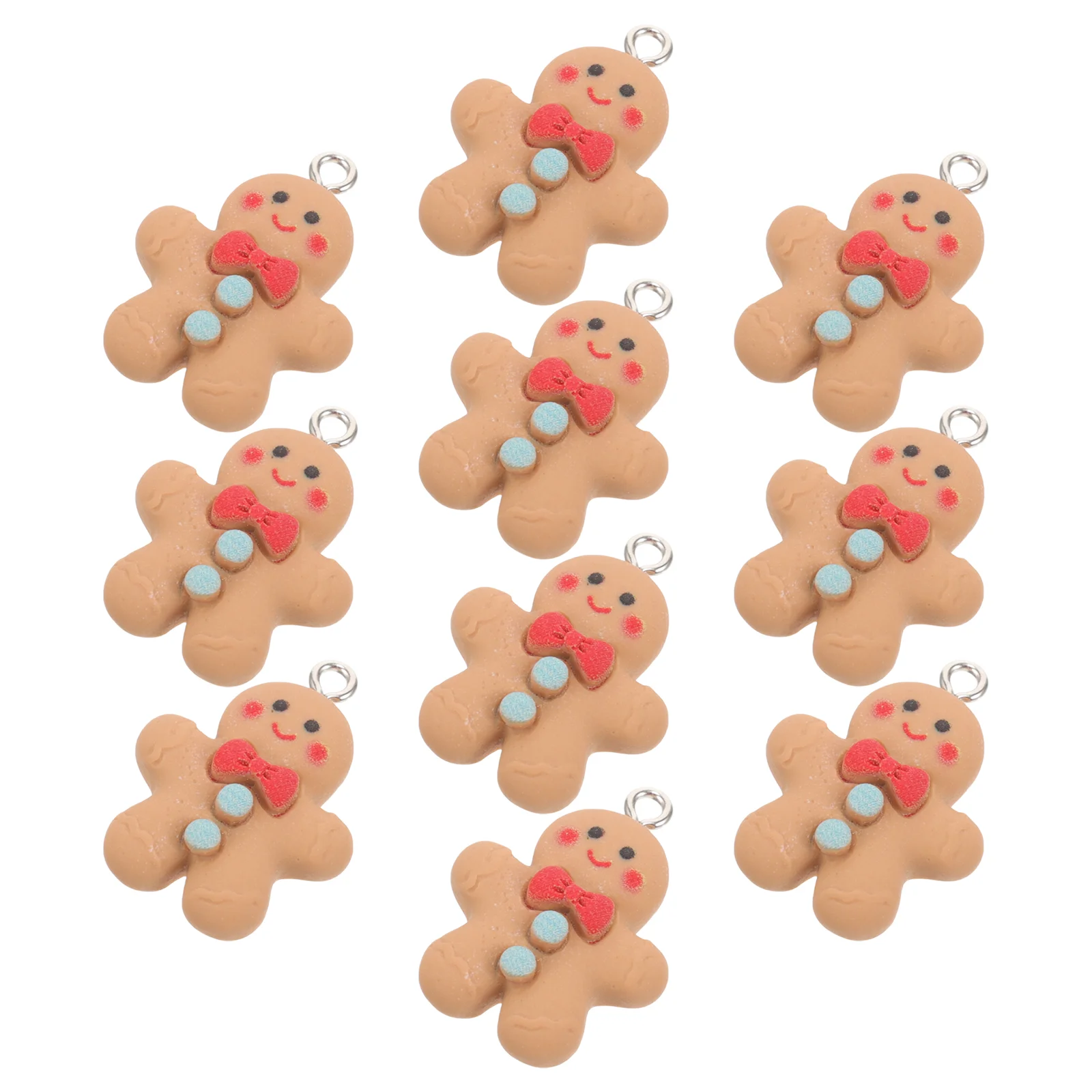 10 Pcs Gingerbread Man Earrings Charms for Jewelry Making Findings Plastic Crafting Pendants