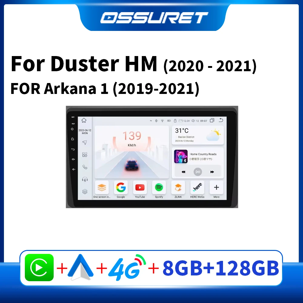 

Автомобильный радиоприемник Android для Renault Duster HM 2 2020 2021 Arkana 1 2019-2021 Android Auto Stereo CarPlay 8581, интеллектуальный аудиоплеер