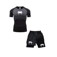 Conjunto de compresión Anime Venom, camisetas de entrenamiento para gimnasio para hombre, pantalones cortos transpirables para correr, conjunto de ropa deportiva de secado rápido con protección contra sarpullidos