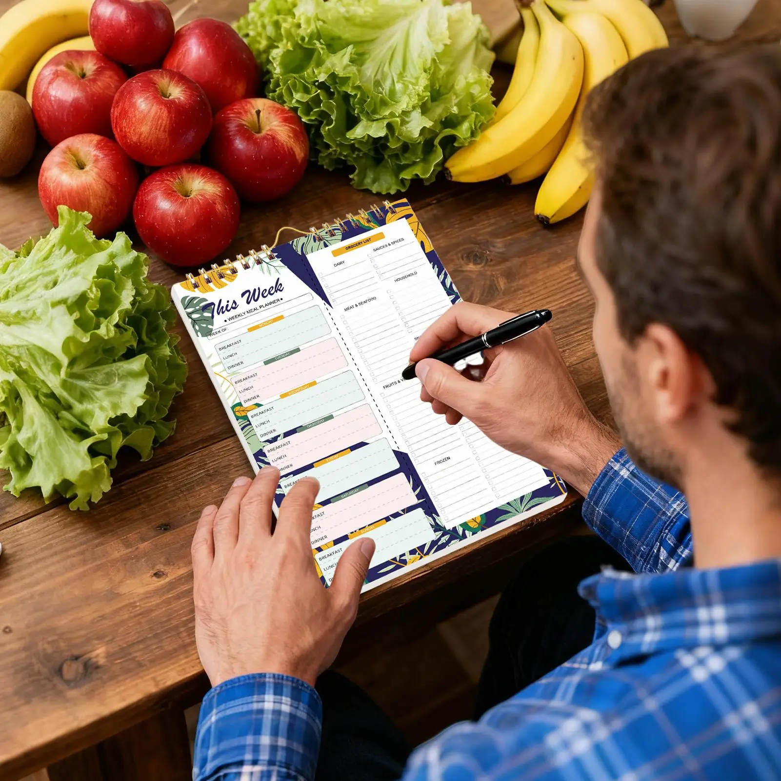 Weekly Meal Planner And Grocery List 52 Sheets Weekly Schedule Meal Planning Notepad For Kitchen Wall Refrigerator Home Shopping