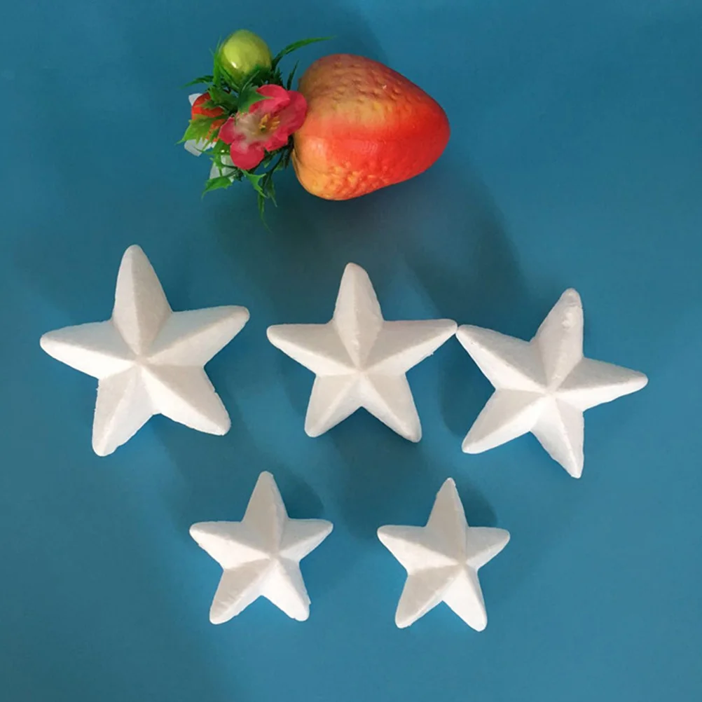 20 Pcs Foam Pentagram Stars Ornaments for Crafts Balls Tree DIY Small Xmas Child