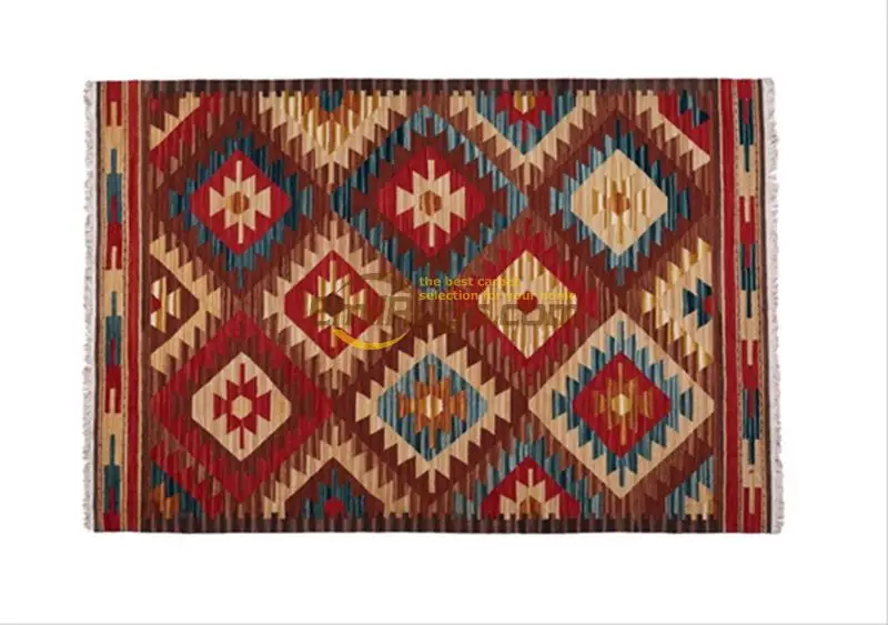 kelim rug handmade wool  living room bedroon bedside blanket corridor Mediterranean style 15-5gc131yg4