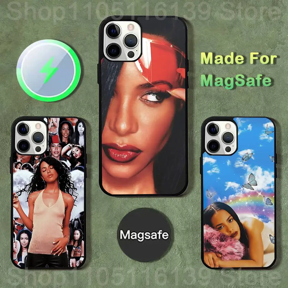 Coque de téléphone Singer A-AaliyahS hip pop pour iPhone 17,16,15,14,13,12,11,Pro,Max,Plus,Mini,SE4,E, chargement sans fil magnétique Magsafe