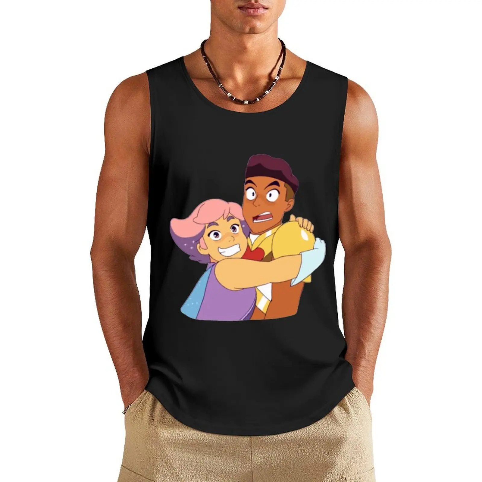 

Glimmer & Bow Hug She-Ra and the Princesses of Power Tank Top Одежда для спортзала Мужская одежда брендовая футболка Мужская спортивная рубашка мужская