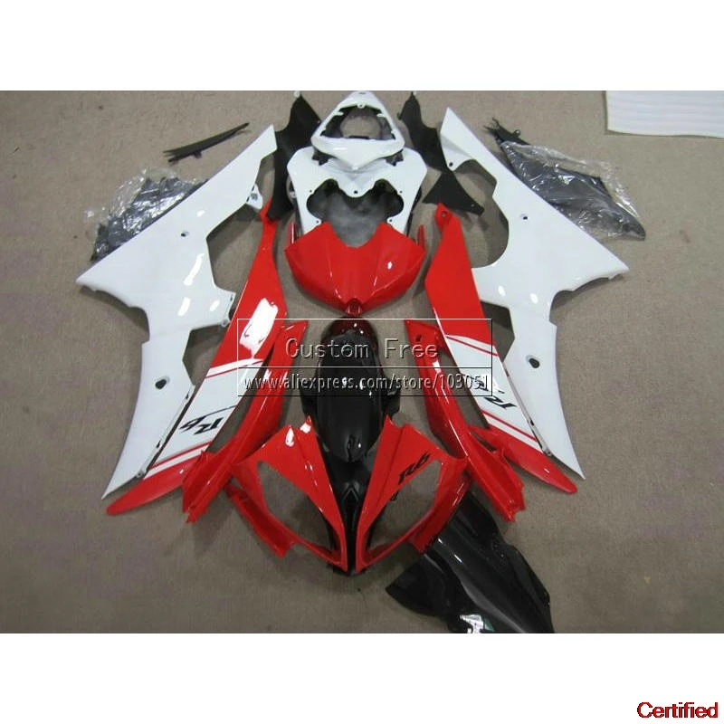 

Injection New Fairing Kit For YAMAHA YZF R6 2008 2009-2013 2014 White Red Black YZFR6 08-14 Body Fairings Set 18