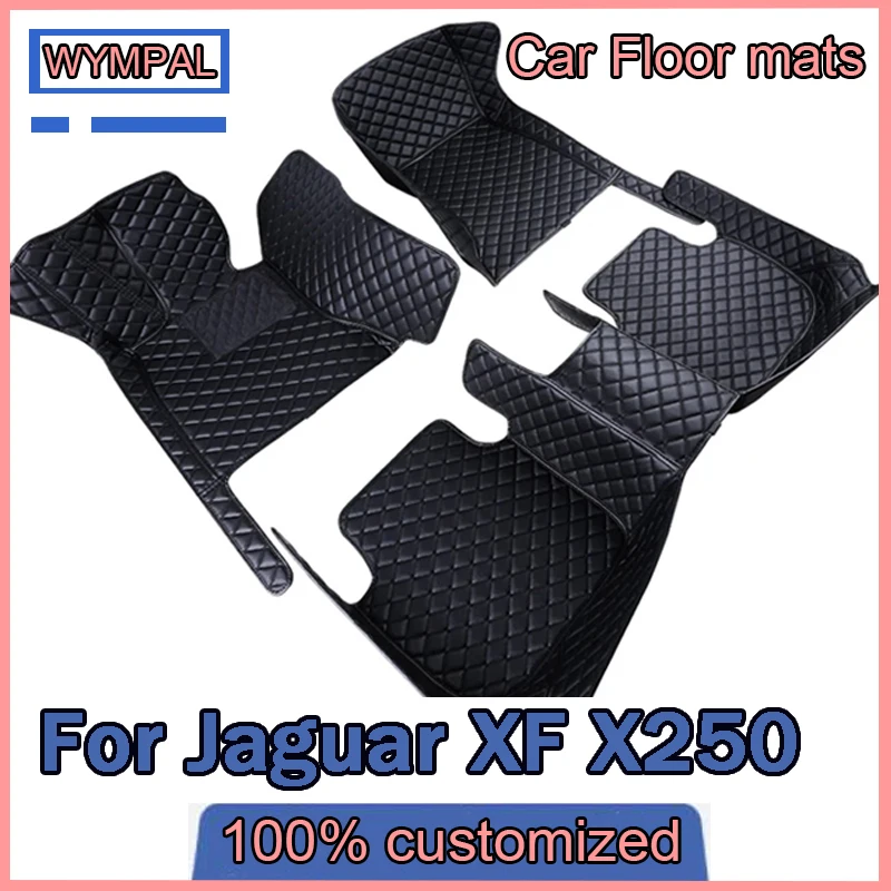 Car Floor Mats For Jaguar XF X250 2008~2015 Carpet Rug Durable Leather Mat Auto Anti Dirty Pads Interior Parts Car Accessories