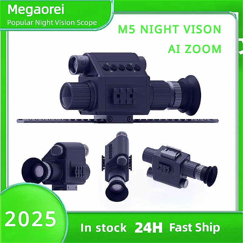 

2025 Megaorei M5 HD 1080P Monocular Infrared Digital Night Vision Scope AI Zoom Hunting Camera Outdoor Tactical Telescope