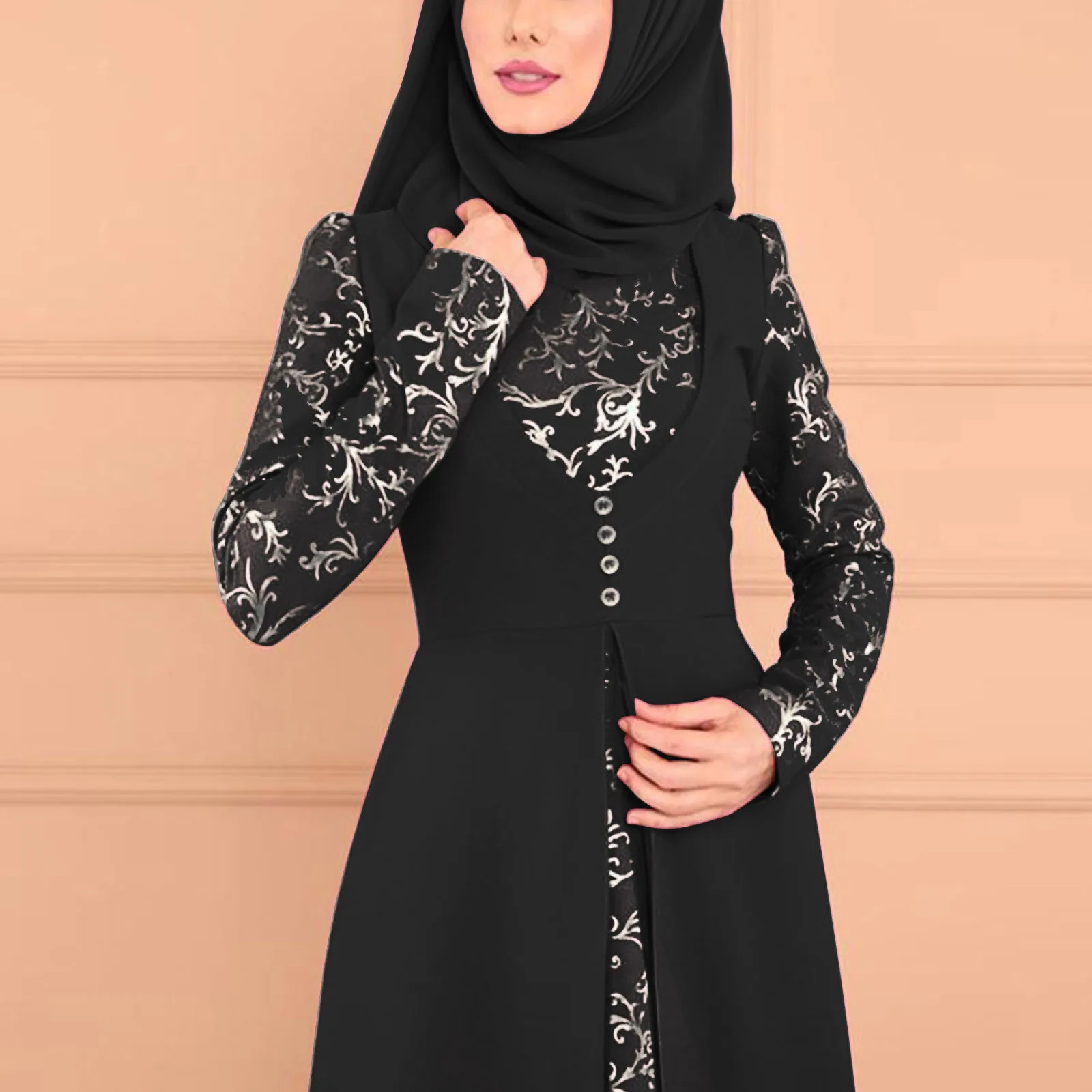 

2024 Hot Sale Muslim Abaya Turkey Islamic Arabi Dress Caftan Dubai Kaftan Moroccan Robe Muslim Dresses Islamic Wear For Women