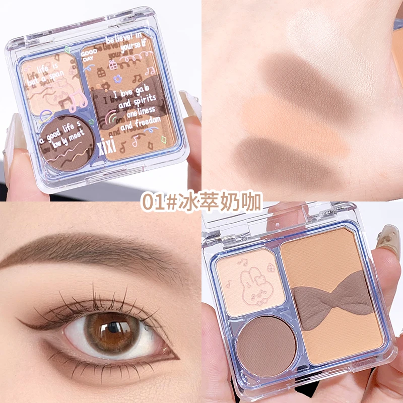 Soft Shimmer Mini Eyeshadow Palette Matte Glitter Eye Makeup Long-wear Silky-smooth Highly Pigmented Neutral Eyeshadow Cosmetics