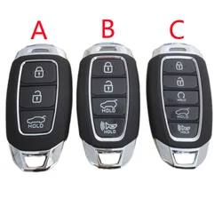 3/4/5 Buttons Car Smart Remote Key Shell Casing Replacement for Hyundai Fiesta Elantra with Uncut Emergency Insert Key Blade