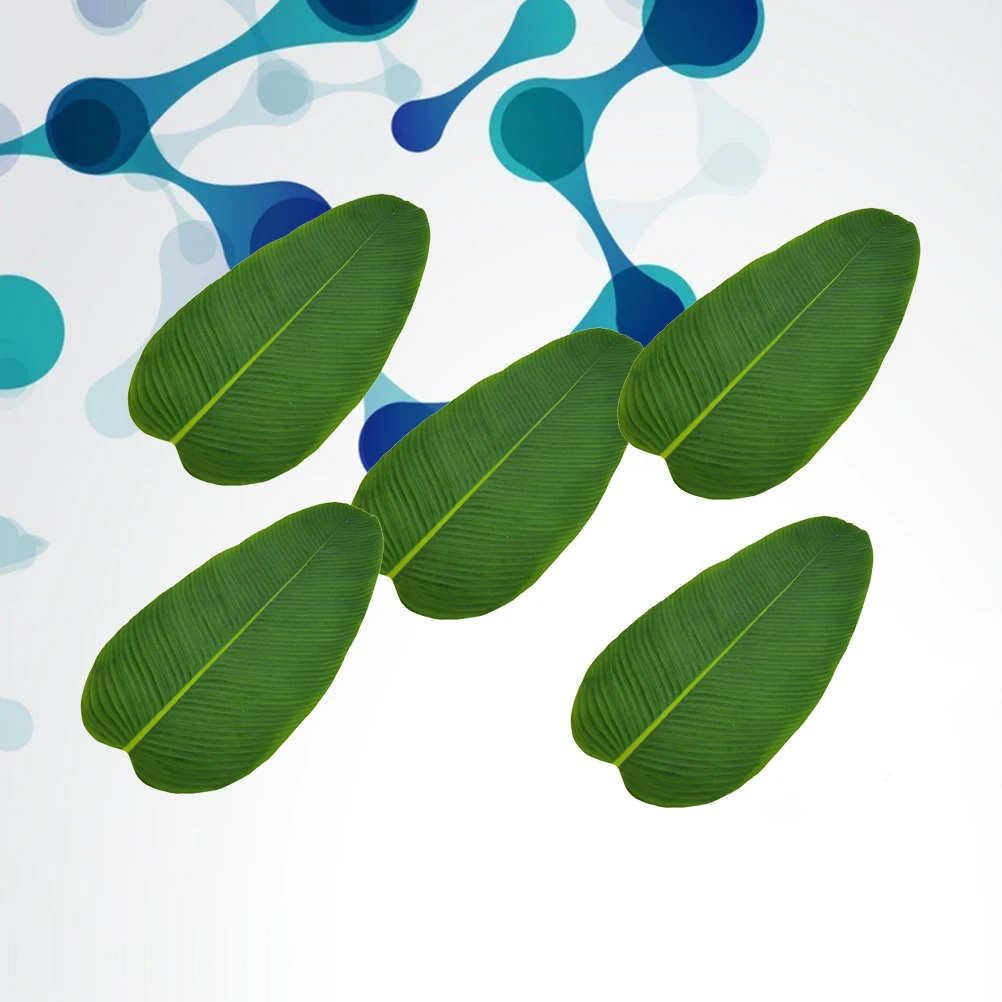 

5Pcs Artificial Canna Leaves Premium Boneless Force-Tolerant Green Plastic Hawaiian Party Decor for Wall Room Wedding Home