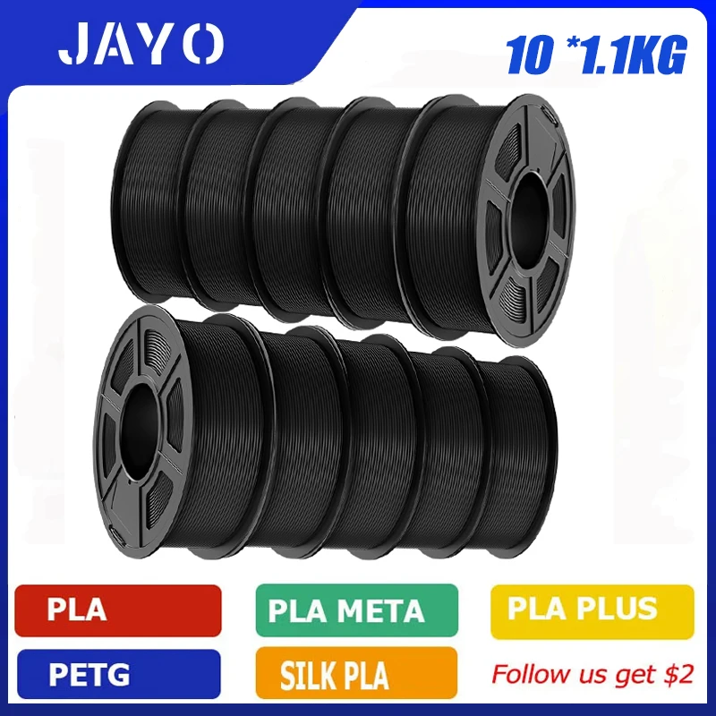 JAYO 10rolls 1.75mm petg/PLA/pla plus/PLA+2.0/tpu/abs/APLA/pla matte/HS-PLA/silk filament 3d printer for 3D Printer&3D Pen DIY