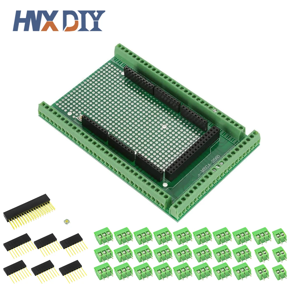 Compatible With MEGA2560 Double-side Prototype Screw Terminal Block Shield Board Kit For Arduino Mega 2560 / Mega2560