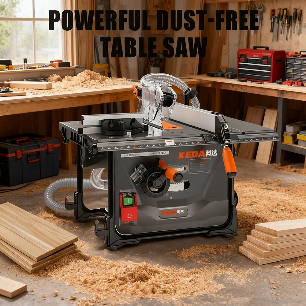 

Беспыльная электрическая настольная пила для деревообработки, многофункциональная, прочная, высокоточная, с функцией подъема и угловой резки