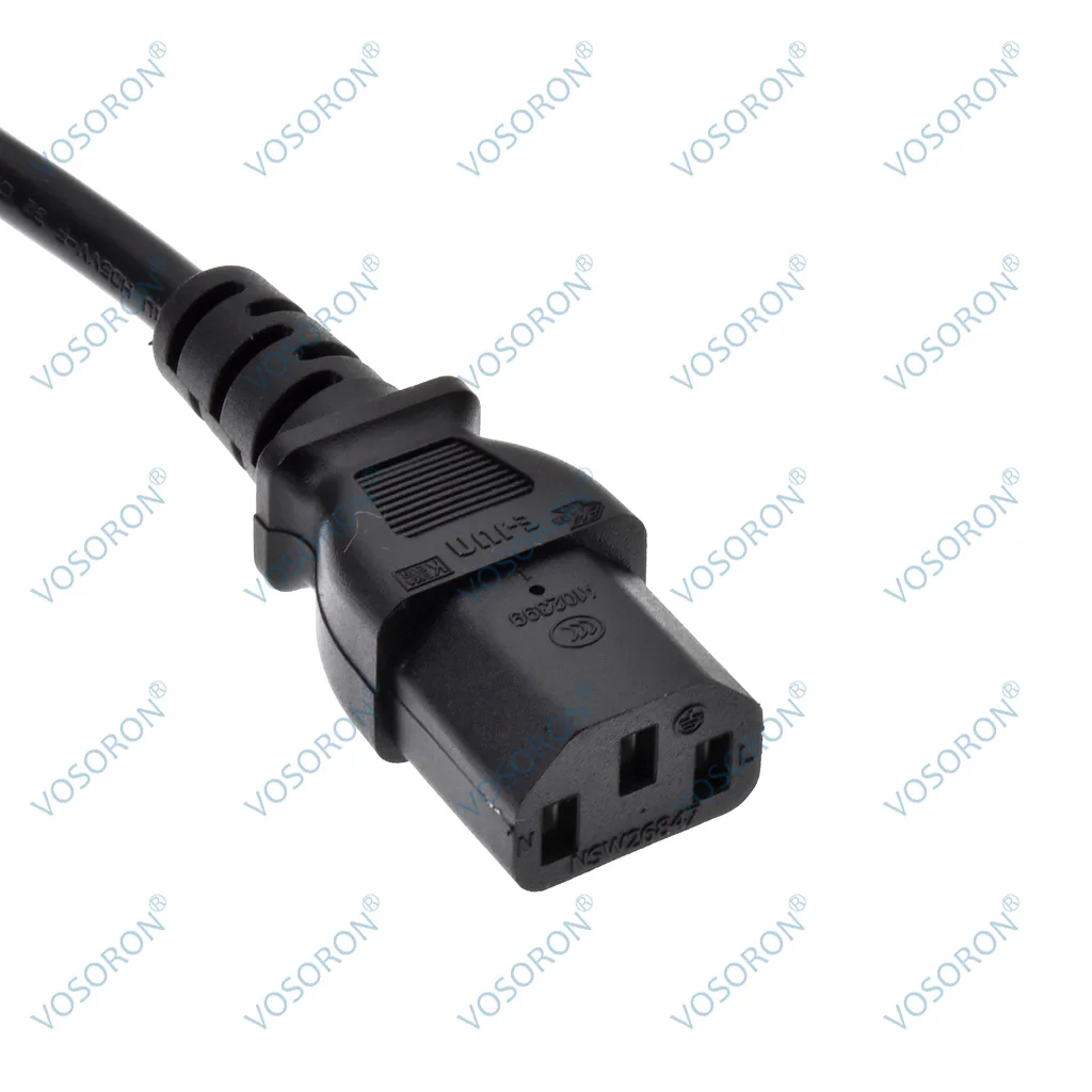 CEE7/7 to IEC C13 Power Cords, 10A/16A, 250V, H05VV-F 0.75mm Cable ,Short Schuko to C13 Power cord,1ft/30cm