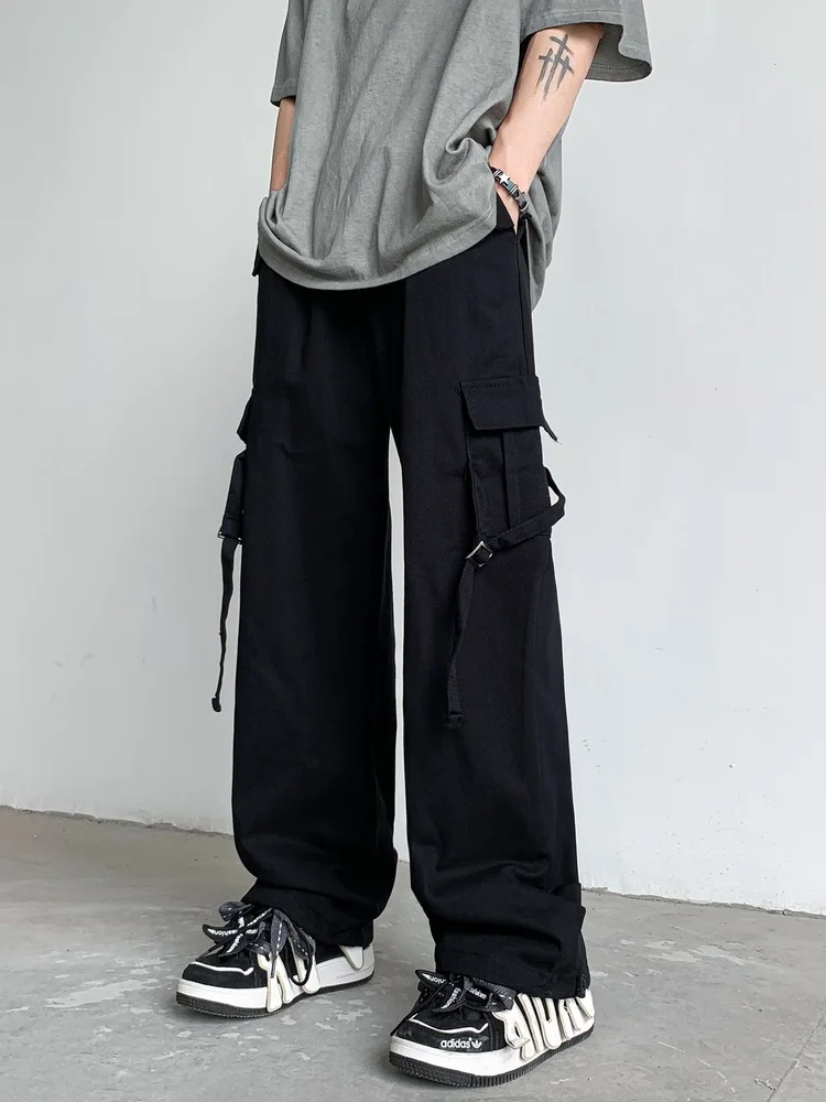 

Мужские летние модные свободные прямые брюки в американском стиле High Street, повседневные брюки с драпировкой