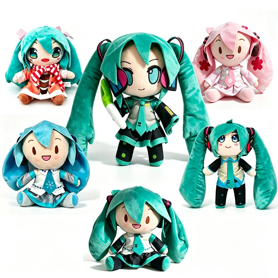 2026 Cartoon Hatsune Miku Plush Doll Toy Anime sakura Miku snow Miku Character Kawaii Sitting posture Fufu Kids Christmas Gift