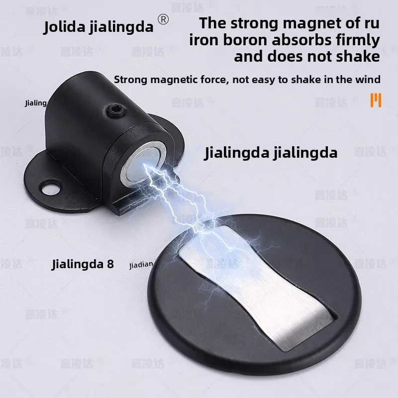 Upgraded Stainless Steel Adjustable Floor Door Stopper Strong Magnetic No Drill Anti Collision for Bedroom and Home Door