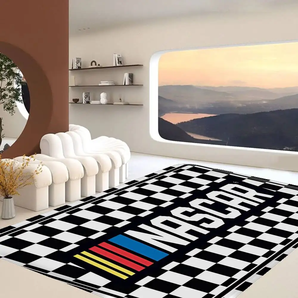 N-NASCARS Racing Car Room Mats Anti-slip Absorb Water Long Strip Cushion Bedroon Mat Household Carpets
