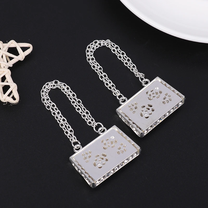 Bolso de mano con cadena de Metal, bolso de muñeca, bolso de compras en miniatura para ropa, casa de muñecas, juguete para niños en miniatura
