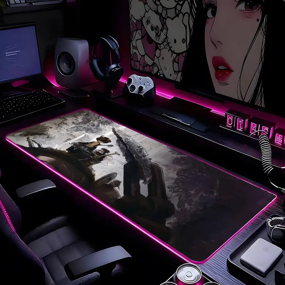 

Коврик для мыши Made In Abyss, коврик для мыши с HD-печатью, компьютерный геймерский коврик с запирающимся краем, нескользящий коврик для мыши RGB XXL90x40 см, коврик для клавиатуры, ПК, настольный коврик