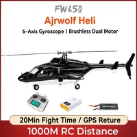 FLY WING Airwolf FW450 V3 6CH Scale RC Helicopter PNP/RTF H1 Flight Control Gps Aircraft Simulation