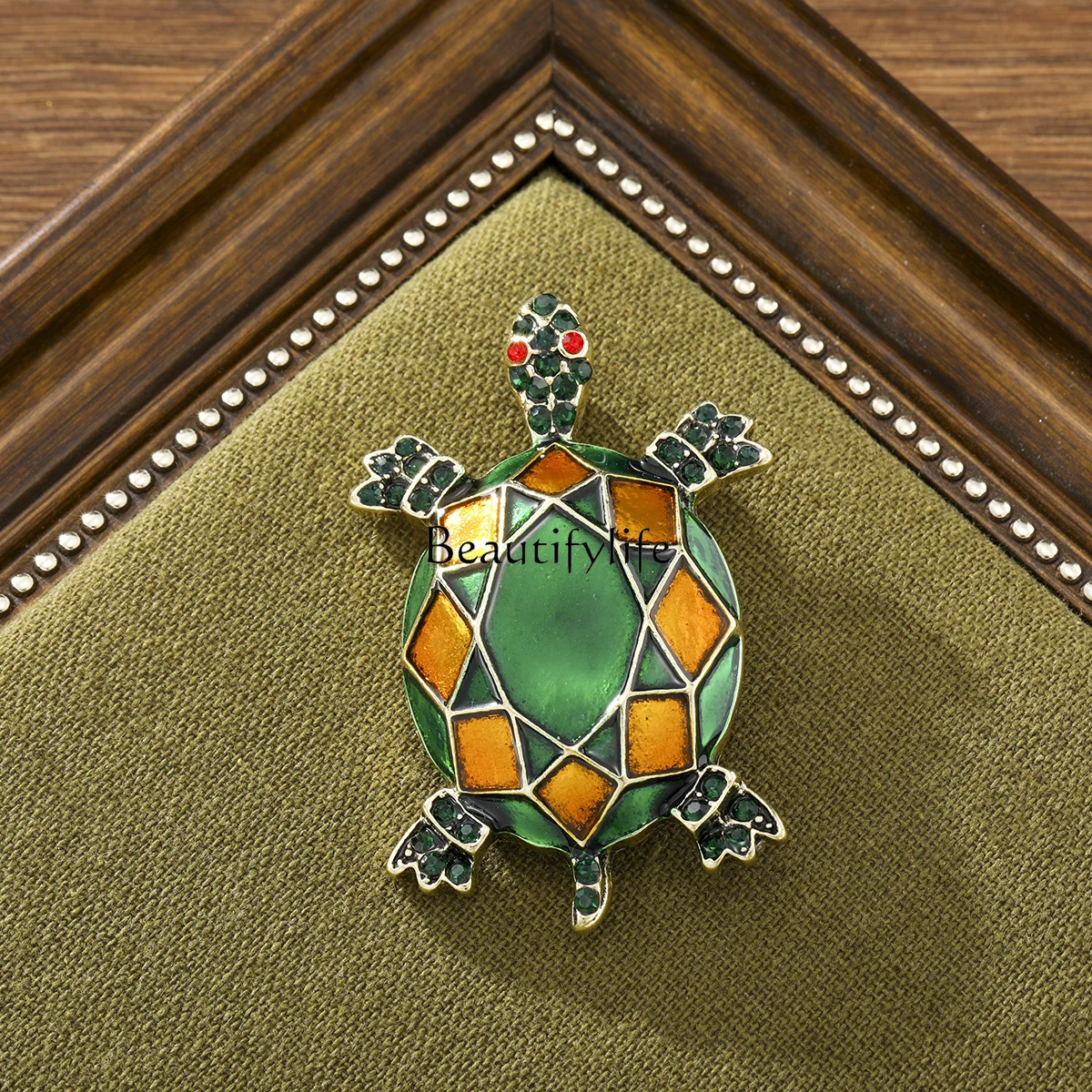 

Medieval enamel turtle shape brooch retro fashion personalized coat coat corsage accessories