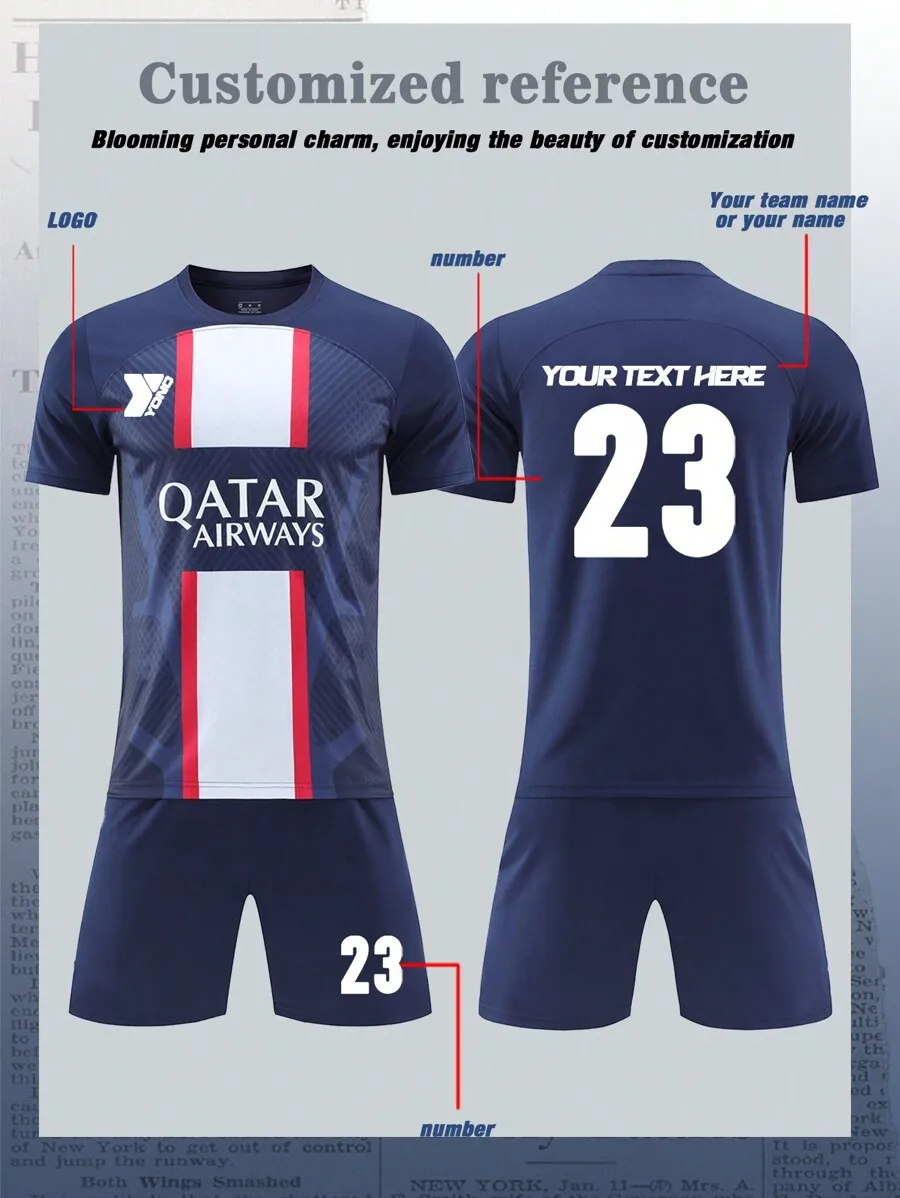 

Paris Saint-Germain Home Jersey, Adult Size 10, Customizable With Number And Team Logo ,Versatile, Sporty Sports