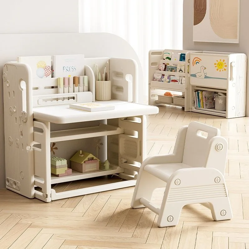 Children's study desks and chairs are multifunctional, erasable drawing boards, writing desks, and handwriting on the desk