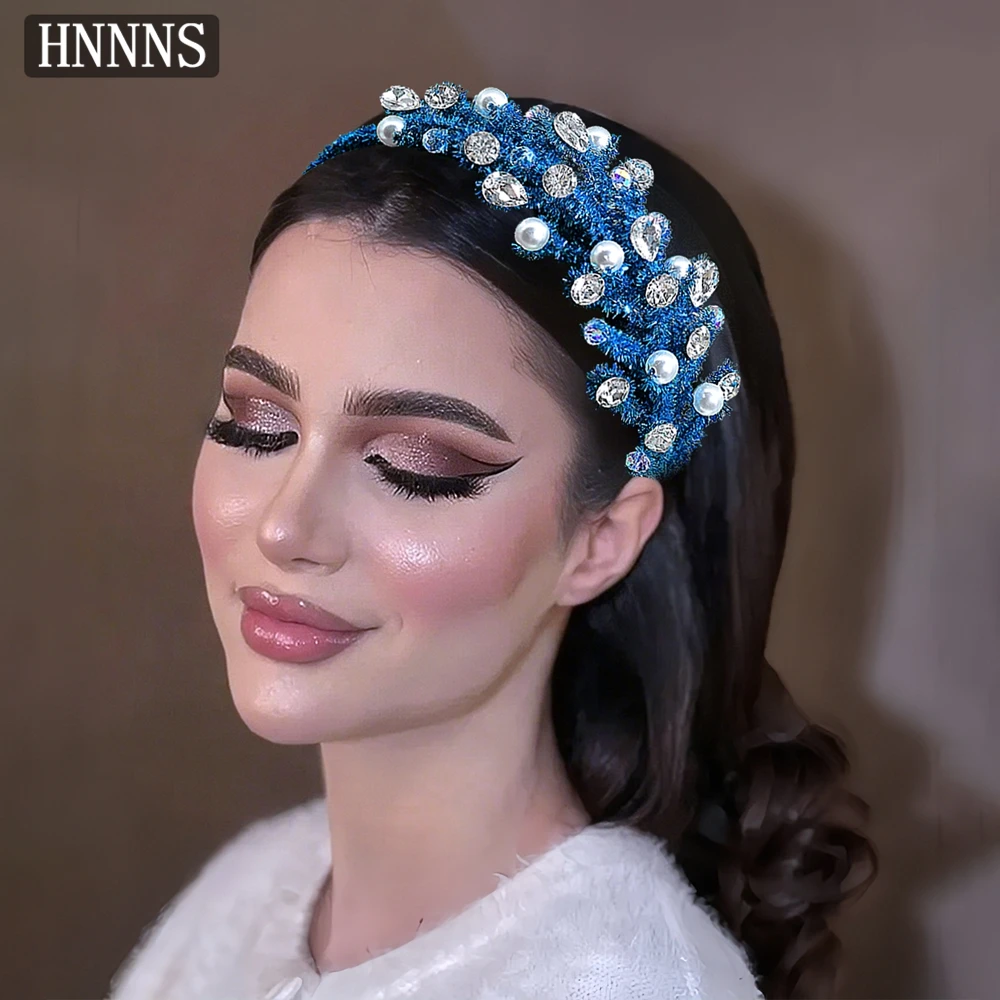 

HNNNS Bridal Wedding Hair Accessories Glittering Water Diamond Headband Gorgeous Ladies Headdress Date Banquet Headpiece A372