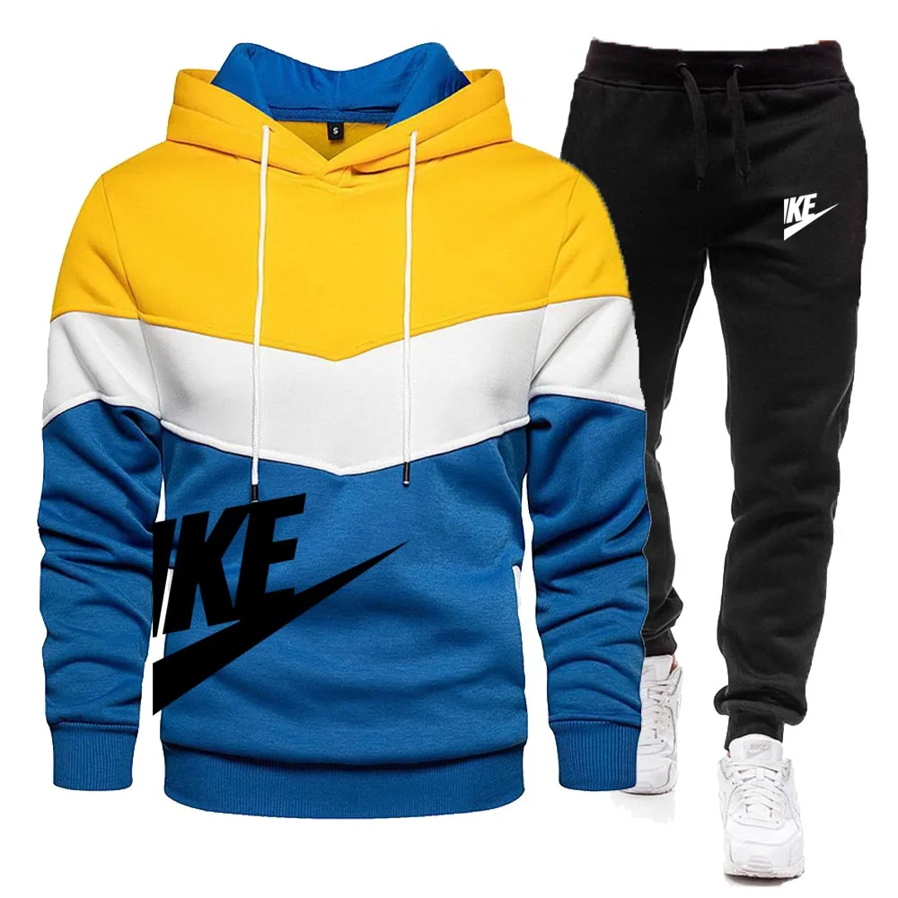 2024 Men\'s Hoodie+Pants Set Casual Sportswear Hoodie Pants 2-piece Set Casual Sportswear Autumn/Winter Jogging Set