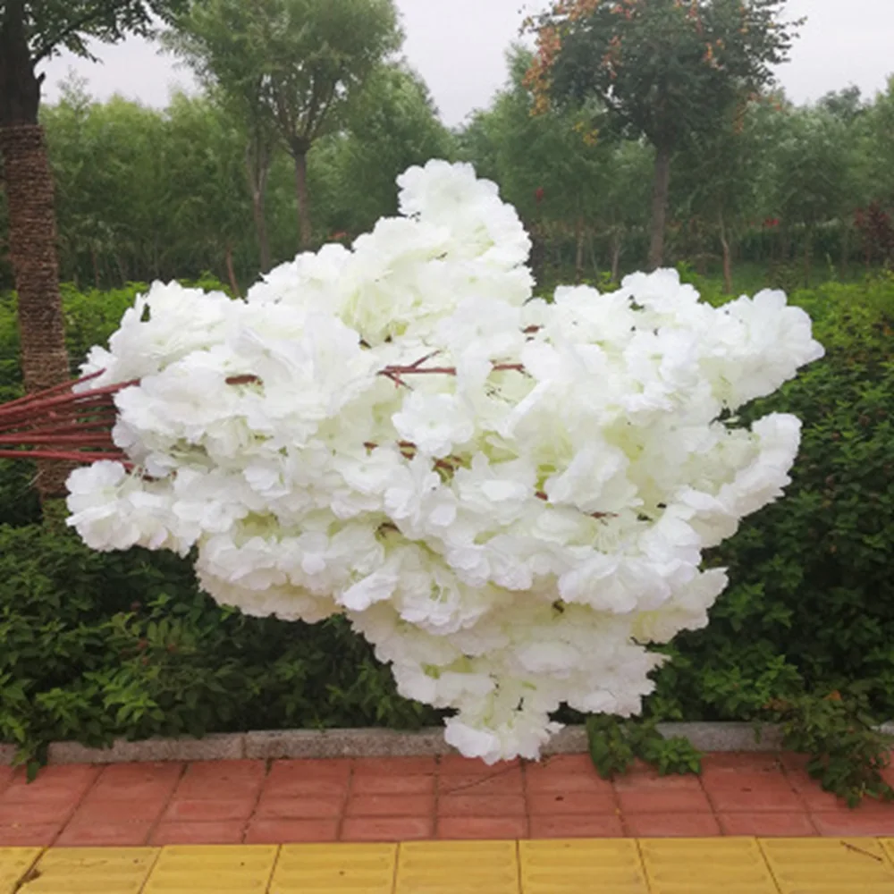 

50-600Pcs 140-Heads Artificial Flowers Cherry Blossoms Wedding Arch Decorate Fake Flower Silk Hydrangea White Branch Home Decor