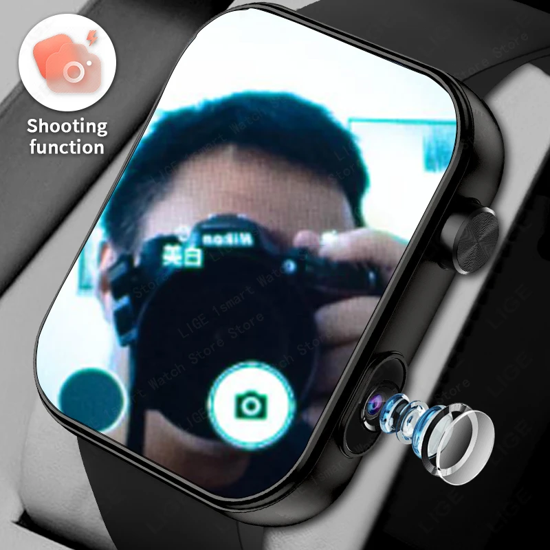 LIGE With Camera Can Take photos And Videos Smart Watch 512Mb Memory For Recording Local Music Smartwatches Waterproof Men Watch