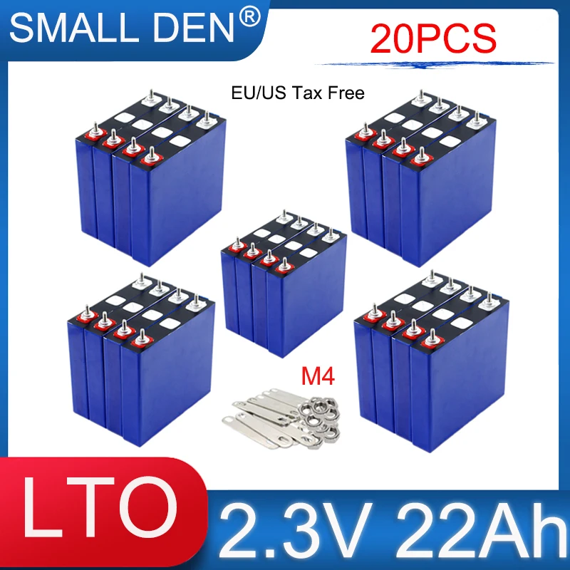 20PCS New 2.3V 22Ah Lithium Titanate LTO Battery 22000mAh 25C discharge Diy 12V 24V E-vehicle Boat RV Car Speaker Tricycle Solar