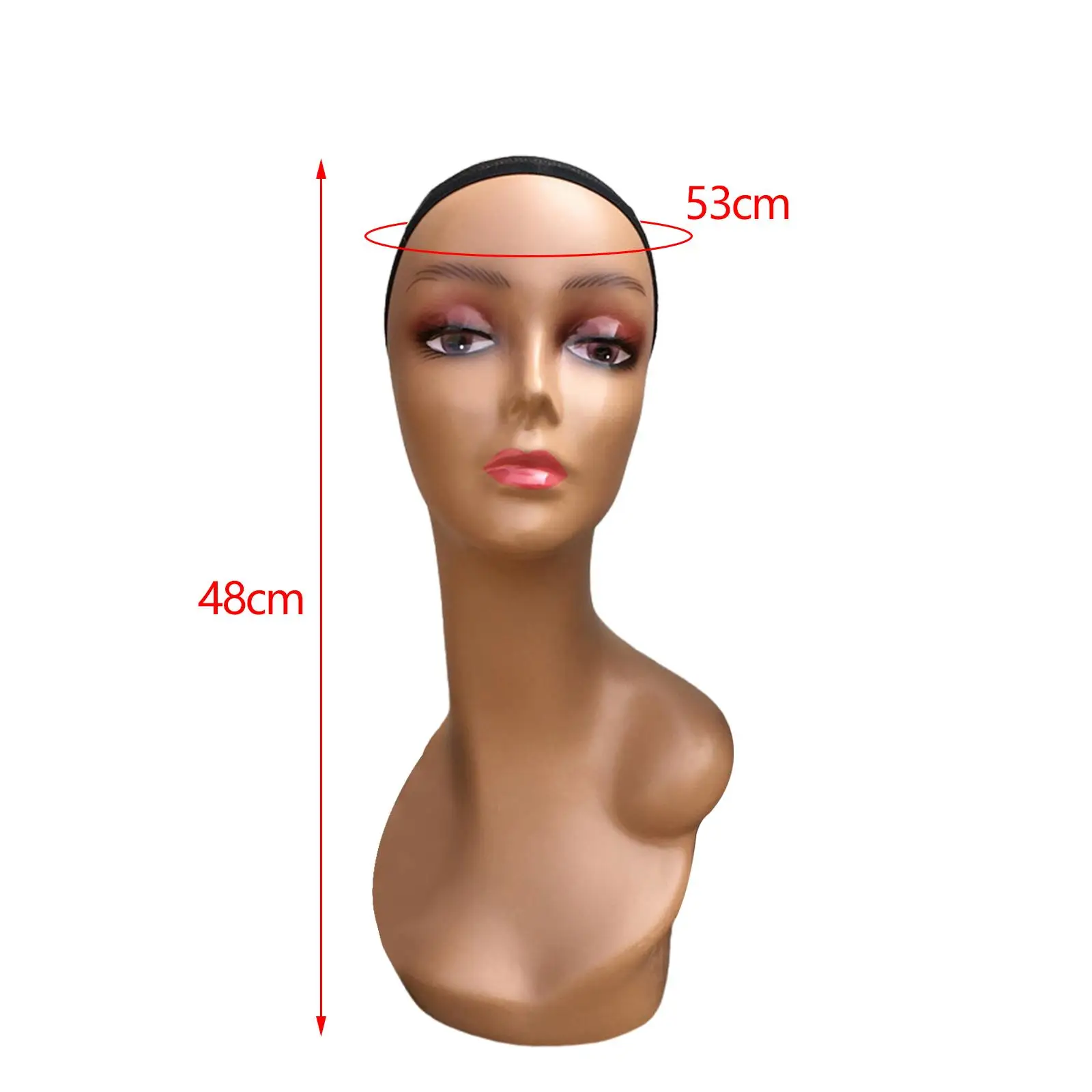 Manichino a collo lungo per espositore per cappello con testa di manichino calvo femminile per collana