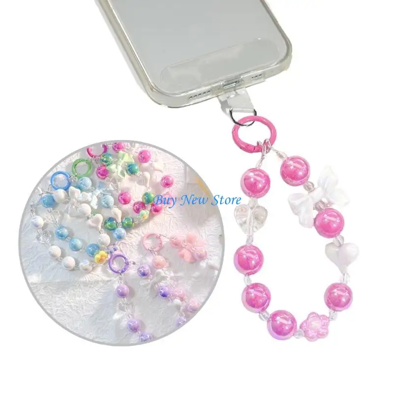 

20CE Bead Phone Lanyard Fashion Phone Charm Strap Multiple Use Accessory for Keychain Smartphone Decoration Everyday Use
